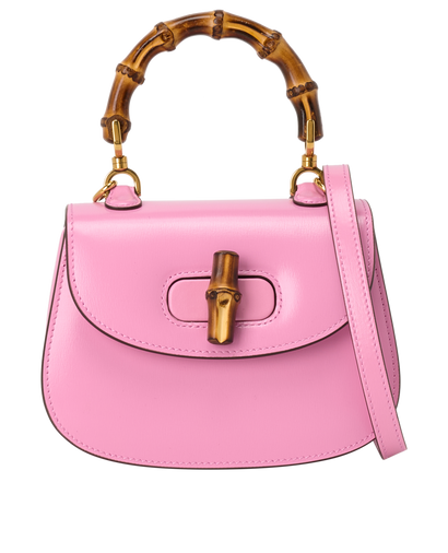 Mini Bamboo 1947, &pound;1,500, Handbags, Brown/Pink, Leather, Front view